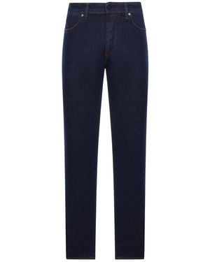 Stone Island Slim Jeans With Compass Logo - Blue