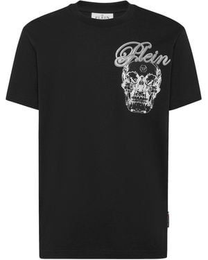 Philipp Plein Crew Neck T-Shirt With Print - Black