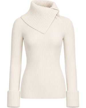 Sportmax Fitted Stretch Wool Sweater - White