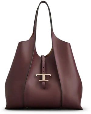 Tod's Timeless Medium Leather Shopping Bag - Brown
