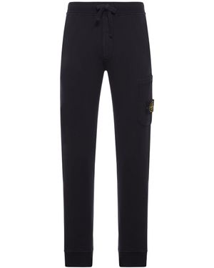 Stone Island Cotton Sweat Jogger Trousers - Blue