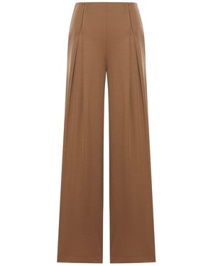 Max Mara Pure Wool Jersey Trousers - Brown