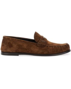 Saint Laurent Laurent Suede Loafers - Brown