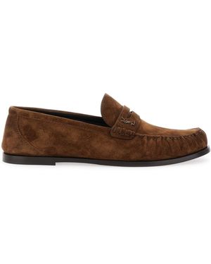 Saint Laurent Mocassini laurent in suede - Marrone