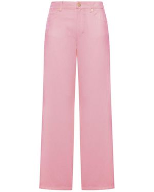 Max Mara 5-pocket Cotton And Linen Trousers - Pink