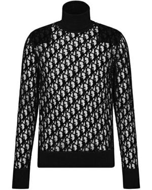 Dior Black Sheer Oblique Turtleneck