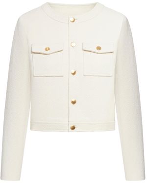 Celine Feminine Jacket In Textured Cotton - White