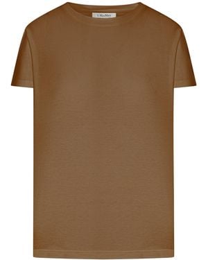 Max Mara Cotton And Modal Jersey T-Shirt - Brown