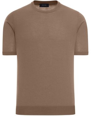 Nome G T-shirt girocollo in maglia di cotone - Marrone