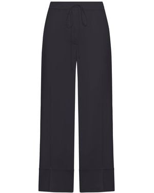 TOTEME Wide-Leg Satin Pants With Drawstring - Blue