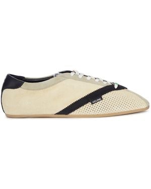 Celine Sneaker bassa in camoscio con punta traforata - Multicolore