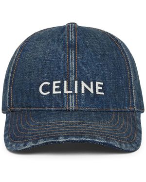 Celine Baseball Hat With Trail Wash Trail Washing - Blue