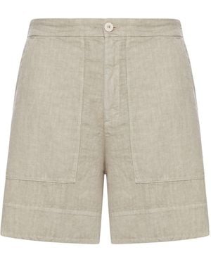 Transit Wide-Leg Linen Shorts - Grey