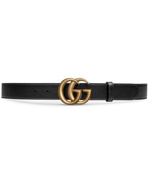 Gucci Gg Marmont Thin Belt - White