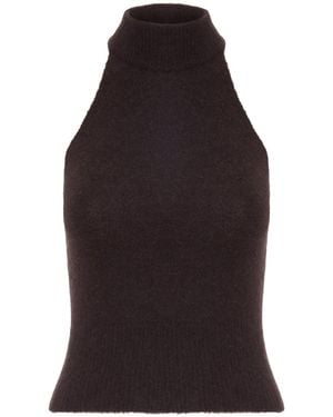 Roberto Collina Knit Sleeveless Top - Black