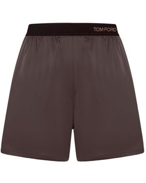 Tom Ford Silk Satin Shorts - Purple