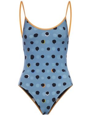 Fendi Swimwear One Piece Falena Dots - Blue