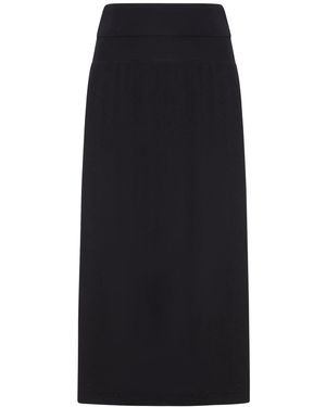 Transit Midi Skirt In Linen Blend - Black