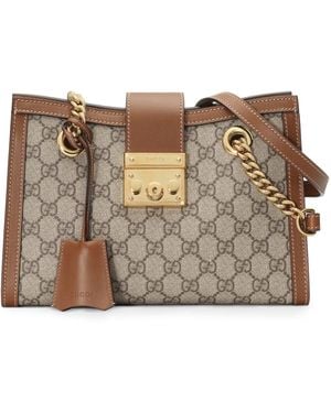 Gucci Borsa shopping padlock media - Marrone