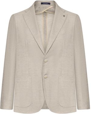 Tagliatore Montecarlo Tailored Linen Jacket - Natural
