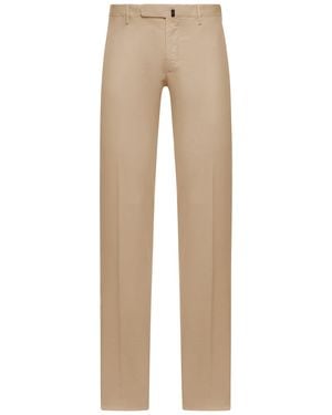 Incotex Slim Fit Tailored Cotton Trousers - Natural