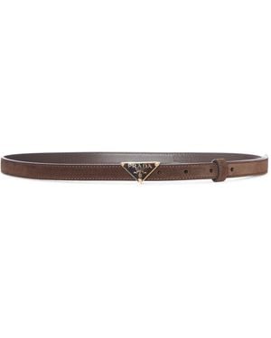 Prada Suede Belt - White