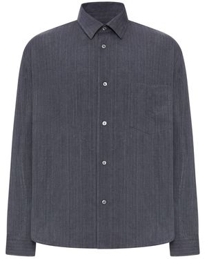 Lardini Striped Linen Shirt - Blue