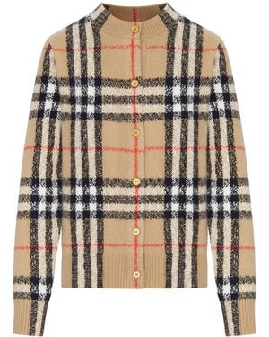 Burberry Check Knit Cardigan With Buttons - Multicolor