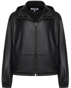 Loewe Giacca con cappuccio in nappa di agnello - Nero