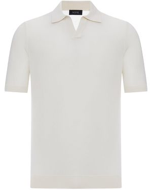 Nome G Silk V-Neck Polo Shirt - White