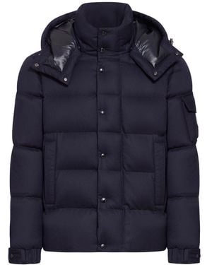 Moncler Vezere Flannel Short Down Jacket - Blue