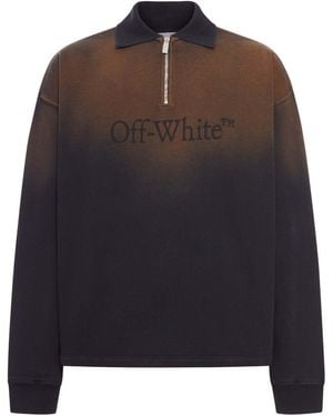 Off-White c/o Virgil Abloh Polo in cotone effetto degrade` - Marrone