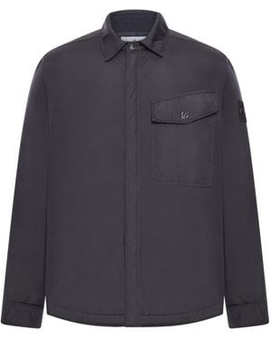 Stone Island Technical Fabric Overshirt With Badge - Blue