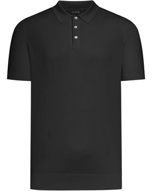 Nome G Short-Sleeved Cotton Tennis Polo - Black