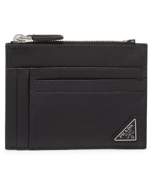 Prada Saffiano Leather Card Holder - Black