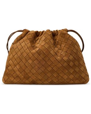 Bottega Veneta Clutch media in pelle scamosciata - Marrone