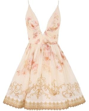 Zimmermann Hypnotic V-Neck Mini Dress - Natural