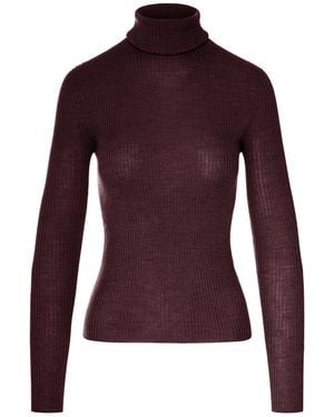 Roberto Collina Ribbed Turtleneck Sweater - Purple