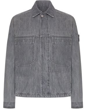 Stone Island Denim Overshirt - Gray