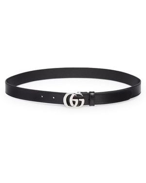 Gucci Cintura sottile cut gg marmont - Bianco