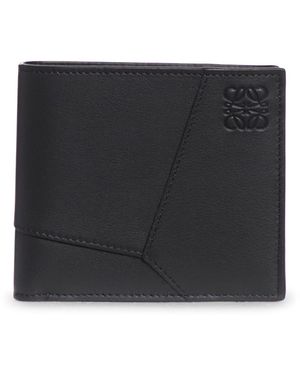 Loewe Portafoglio bifold puzzle in pelle di vitello classica - Nero