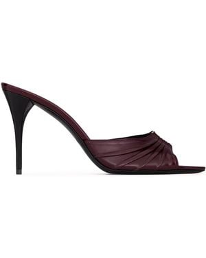 Saint Laurent Mule babylone in pelle liscia - Marrone