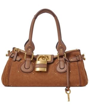 Chloé Paddington Suede Bag - Brown