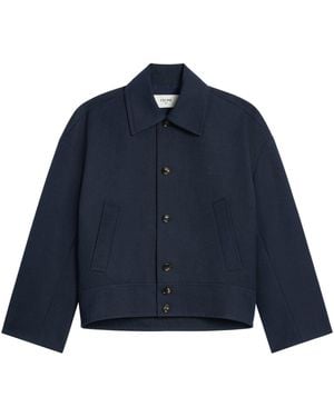 Celine Wool And Cotton Gabardine Jacket - Blue