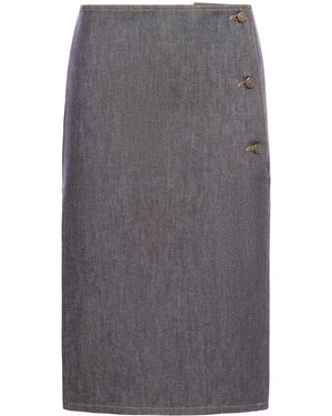 Courreges Gonna in denim - Grigio