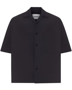 Jil Sander Oversized Cotton Poplin Shirt - Blue