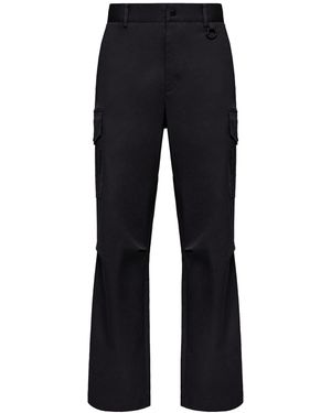 Moncler Cotton Blend Gabardine Cargo Trousers - Blue