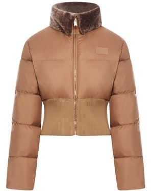 Fendi Short Heritage Down Jacket - Brown