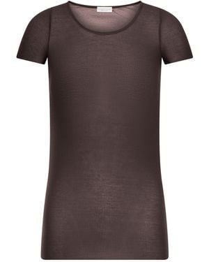 Roberto Collina Ribbed Knit T-Shirt - Brown