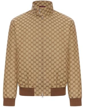 Gucci Gg Fabric Bomber Jacket - Brown